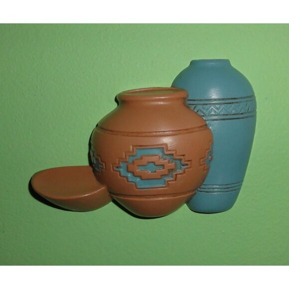 Vintage Burwood Southwest Pots & cactus Lot of 3 Wall Hangings Pueblo western - Picture 7 of 12